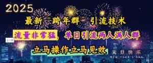 最新“跨年群”引流,流量非常猛,单日引流两人满人群,立马操作立马见效【揭秘】-湘创网