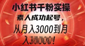 小红书千粉实操课,素人成功起号,从月入3000到月入过W-湘创网
