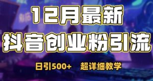 最新公开:12月份抖音日引500+创业粉秘籍-湘创网