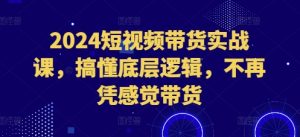 2024短视频带货实战课,搞懂底层逻辑,不再凭感觉带货-湘创网
