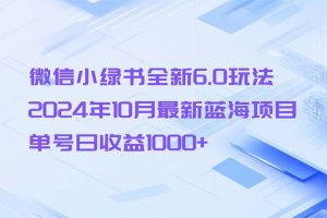 (13052期)微信小绿书全新6.0玩法,2024年10月最新蓝海项目,单号日收益1000+-湘创网