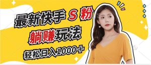 (12978期)最新快手S粉赛道,简单无脑拉爆流量躺赚玩法,轻松日入1000+-湘创网