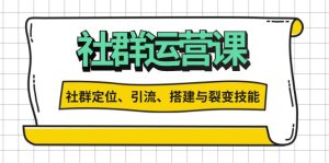(13479期)社群运营打卡计划:解锁社群定位、引流、搭建与裂变技能-湘创网