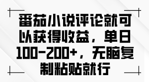 (13579期)番茄小说评论就可以获得收益,单日100-200+,无脑复制粘贴就行-湘创网