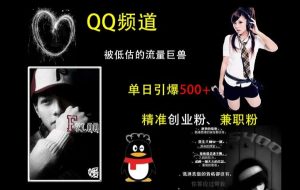 QQ频道:被低估的流量巨兽,单日引爆500+精准创业粉、兼职粉的引流秘籍-湘创网