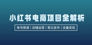 (12915期)小红书电商项目全解析,包括账号搭建、店铺运营、笔记发布  实现流量变现-湘创网