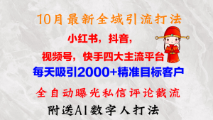 (12921期)10月最新小红书,抖音,视频号,快手四大平台全域引流,,每天吸引2000...-湘创网