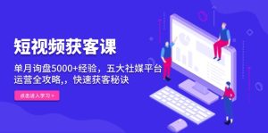 (13715期)短视频获客课,单月询盘5000+经验,五大社媒平台运营全攻略,,快速获客...-湘创网