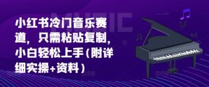 小红书冷门音乐赛道,只需粘贴复制,小白轻松上手(附详细实操+资料)-湘创网