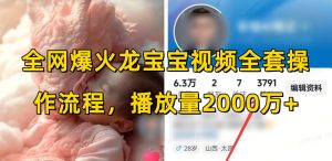 全网爆火龙宝宝视频全套操作流程,播放量2000万+-湘创网