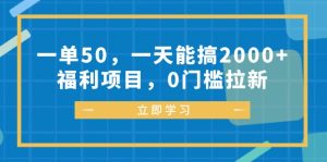 (12979期)一单50,一天能搞2000+,福利项目,0门槛拉新-湘创网
