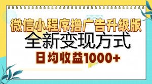 (13138期)微信小程序撸广告升级版,全新变现方式,日均收益1000+-湘创网