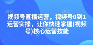 视频号直播运营,视频号0到1运营实操,让你快速掌握(视频号)核心运营技能-湘创网