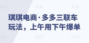 琪琪电商·多多三联车玩法,上午用下午爆单-湘创网