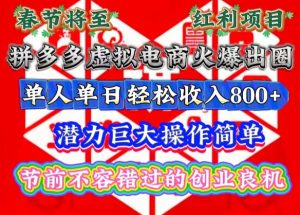 春节将至,拼多多虚拟电商火爆出圈,潜力巨大操作简单,单人单日轻松收入多张【揭秘】-湘创网