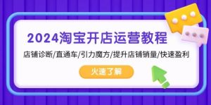 2024淘宝开店运营教程:店铺诊断/直通车/引力魔方/提升店铺销量/快速盈利-湘创网