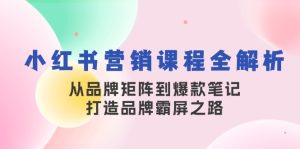 小红书营销课程全解析,从品牌矩阵到爆款笔记,打造品牌霸屏之路-湘创网