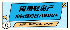 (13180期)闲鱼轻资产,人性化、多样化玩法, 小白轻松上手,学会轻松日入2000+-湘创网
