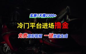 全新冷门平台vivo视频,快速免费进场搞米,通过混剪视频一键批量生成,实测7天撸2300+-湘创网