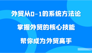 外贸从0-1的系统方法论,掌握外贸的核心技能,帮你成为外贸高手-湘创网