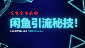 (12887期)花重金学来的闲鱼引流秘技!轻松日吸300+精准创业粉,每天躺赚5000+,2...-湘创网