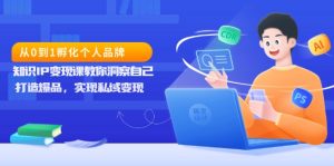 (13678期)从0到1孵化个人品牌,知识IP变现课教你洞察自己,打造爆品,实现私域变现-湘创网