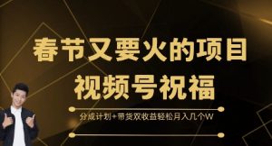 春节又要火的项目视频号祝福,分成计划+带货双收益,轻松月入几个W【揭秘】-湘创网