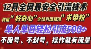 12 月份全网最安全引流创业粉技术来袭,不封号不废号,有操作就有流量【揭秘】-湘创网