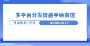 视频号手绘情感语录赛道玩法,快速涨粉+创作者计划收益-湘创网