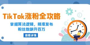 TikTok涨粉全攻略:掌握算法逻辑,精准发布,粉丝数飙升百万-湘创网