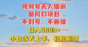 视频号无人播剧新风口:不封号不断播,日入多张,小白当天上手-湘创网