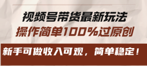 (13337期)视频号带货最新玩法,操作简单100%过原创,新手可做收入可观,简单稳定!-湘创网