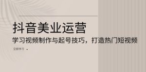 (13415期)抖音美业运营:学习视频制作与起号技巧,打造热门短视频-湘创网