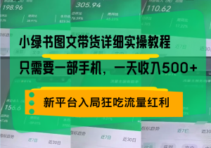 (13509期)小绿书图文带货详细实操教程,只需要一部手机,一天收入500+,轻松变现-湘创网