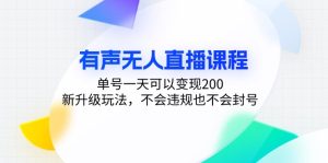 (13287期)有声无人直播课程,单号一天可以变现200,新升级玩法,不会违规也不会封号-湘创网