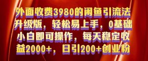 外面收费3980的闲鱼引流法,轻松易上手,0基础小白即可操作,日引200+创业粉的保姆级教程【揭秘】-湘创网