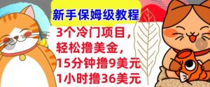 3个冷门项目,轻松撸美刀,1小时撸36刀,新手保姆级教程-湘创网
