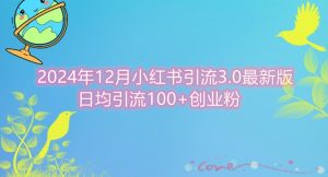 2024年12月小红书引流最新版,日均引流100+创业粉-湘创网