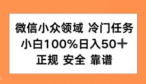 微信小众领域冷门特定任务,小白100%日入50+,正规安全靠谱-湘创网
