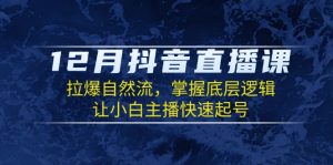 (13807期)12月抖音直播课:拉爆自然流,掌握底层逻辑,让小白主播快速起号-湘创网