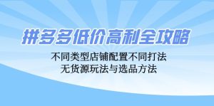 拼多多低价高利全攻略:不同类型店铺配置不同打法,无货源玩法与选品方法-湘创网