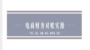 电商财务对账实操-京东天猫淘宝拼多多抖音电商财务对账-湘创网