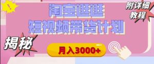 【揭秘】淘宝逛逛短视频带货计划,有人能月入3000+(附项目教程)-湘创网