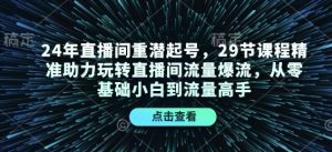 24年直播间重潜起号,29节课程精准助力玩转直播间流量爆流,从零基础小白到流量高手-湘创网