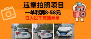 (13143期)最强副业,违章拍照,一单利润8-58元,全国大小城市都可做-湘创网