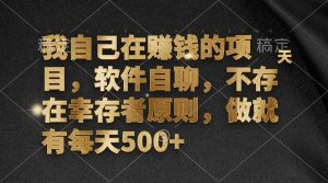 (12956期)我自己在赚钱的项目,软件自聊,不存在幸存者原则,做就有每天500+-湘创网