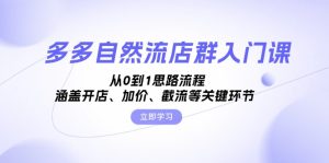 (13279期)多多自然流店群入门课,从0到1思路流程,涵盖开店、加价、截流等关键环节-湘创网