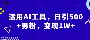 运用AI工具,日引500+男粉,变现1W+-湘创网