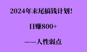 2024年末尾搞钱计划,男粉项目,人性弱点,日入多张-湘创网