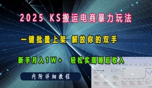 2025快手搬运电商暴力玩法, 一键批量上架,解放你的双手,新手月入1w +轻松实现睡后收入-湘创网